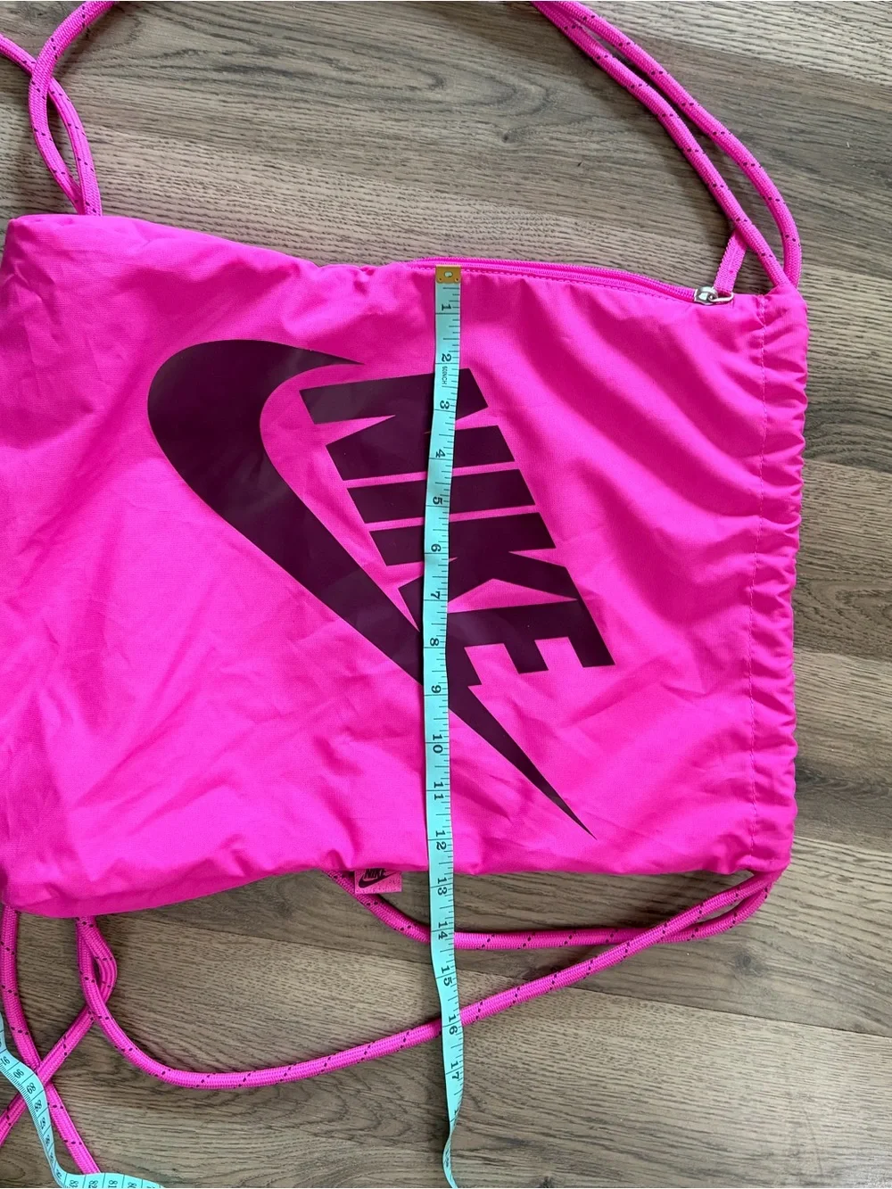 Nike Kids Hot Pink Drawstring Gym Sack with Black Logo Heritage Sackpack